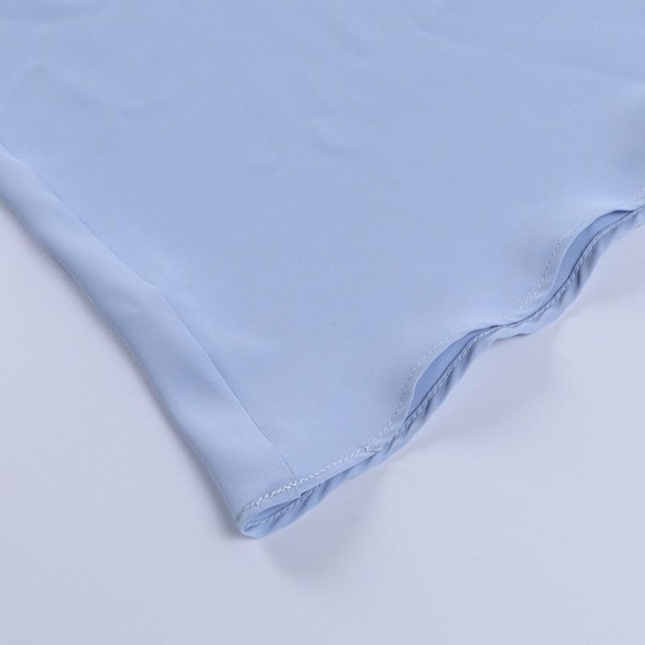 Light Blue Off Shoulder Midi Dress | Puff Sleeve Fairytale Vibes - Picture 11 of 12